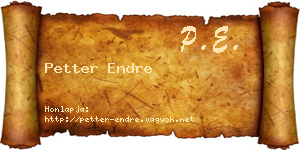 Petter Endre névjegykártya